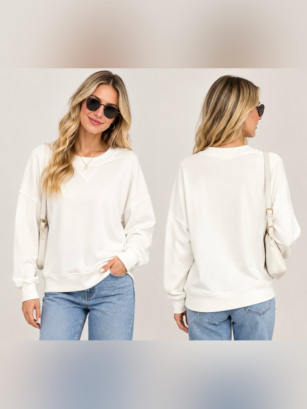 Banana Republic casually Withe Crewneck Sweater - Relaxed Pullover sizeXL65%cot
